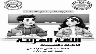 حل تقييمات اللغة العربية للصف السادس الابتدائي ترم اول 2027 كاملاً